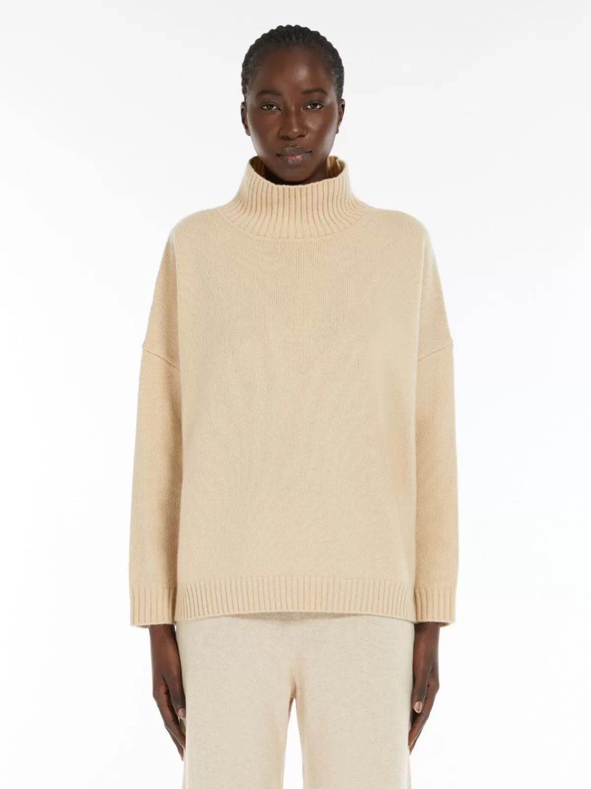 Knitwear*Max Mara Wool high-neck sweater SAND