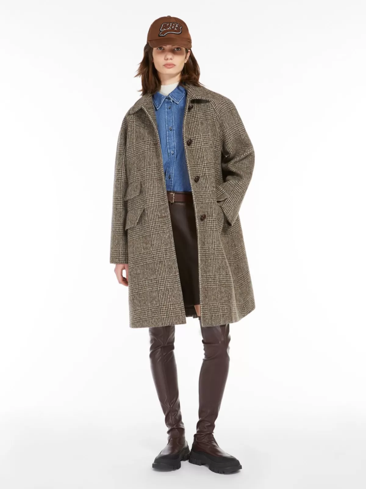 Coats*Max Mara Wool midi coat BROWN