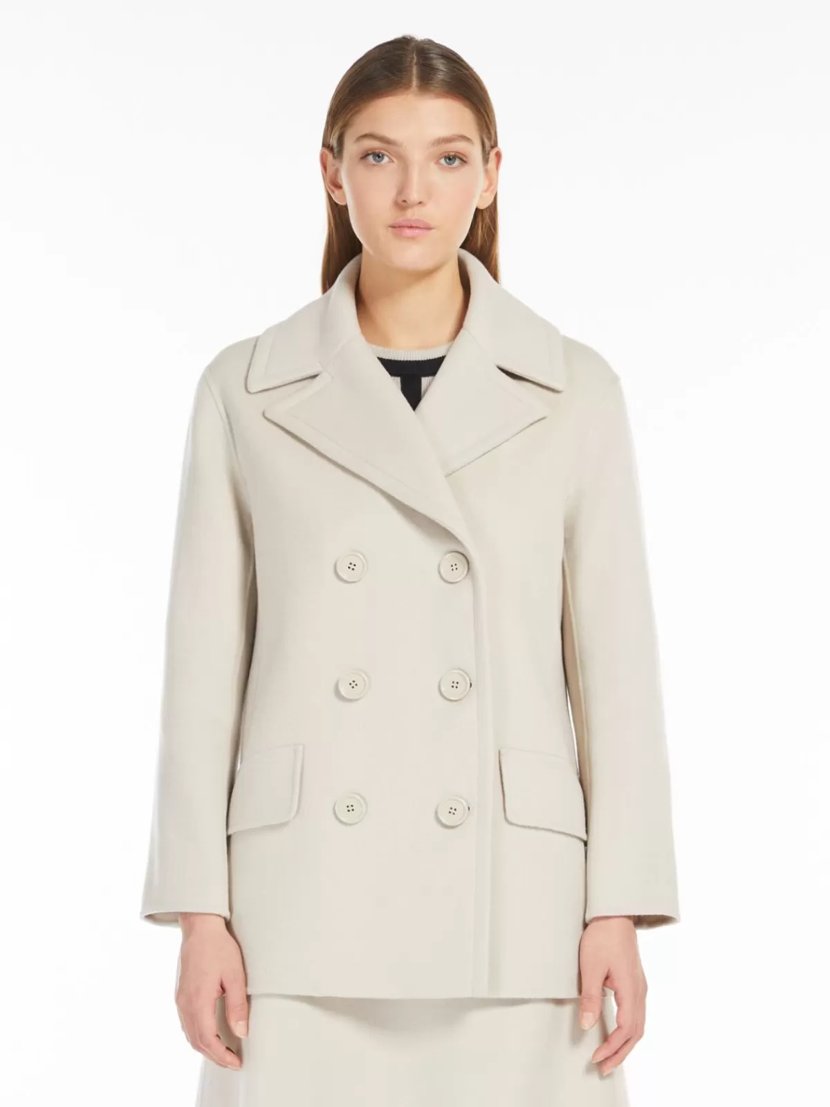 Jackets And Blazers*Max Mara Wool pea coat ECRU