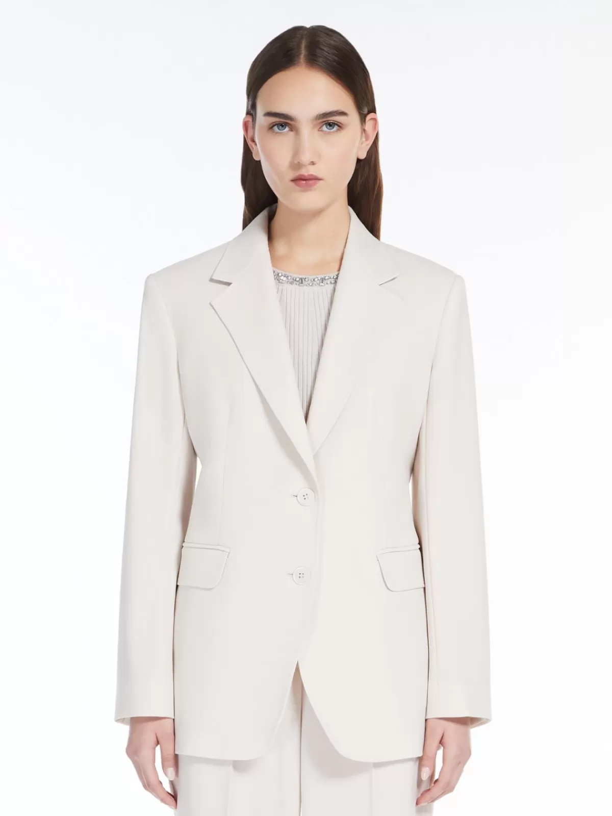 Jackets And Blazers*Max Mara Wool satin crêpe single-breasted blazer BEIGE