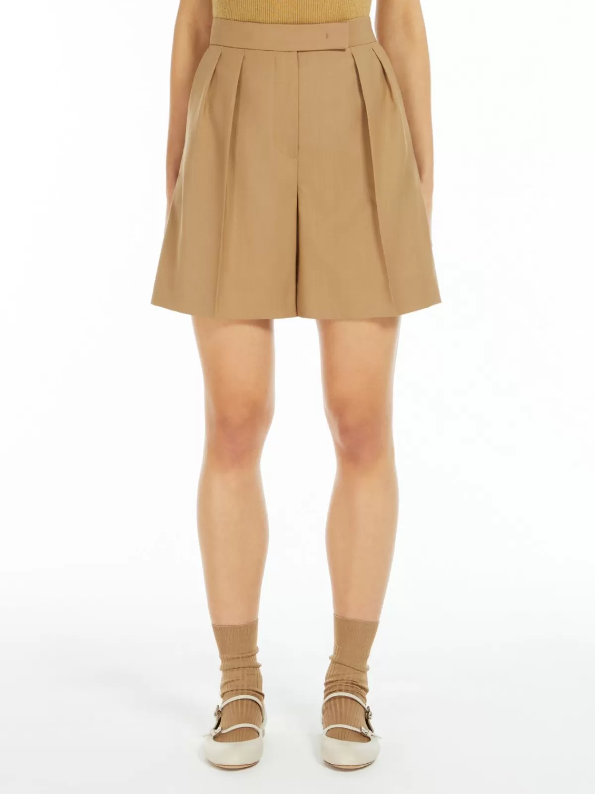 Trousers And Jeans | Suit*Max Mara Wool shorts CAMEL