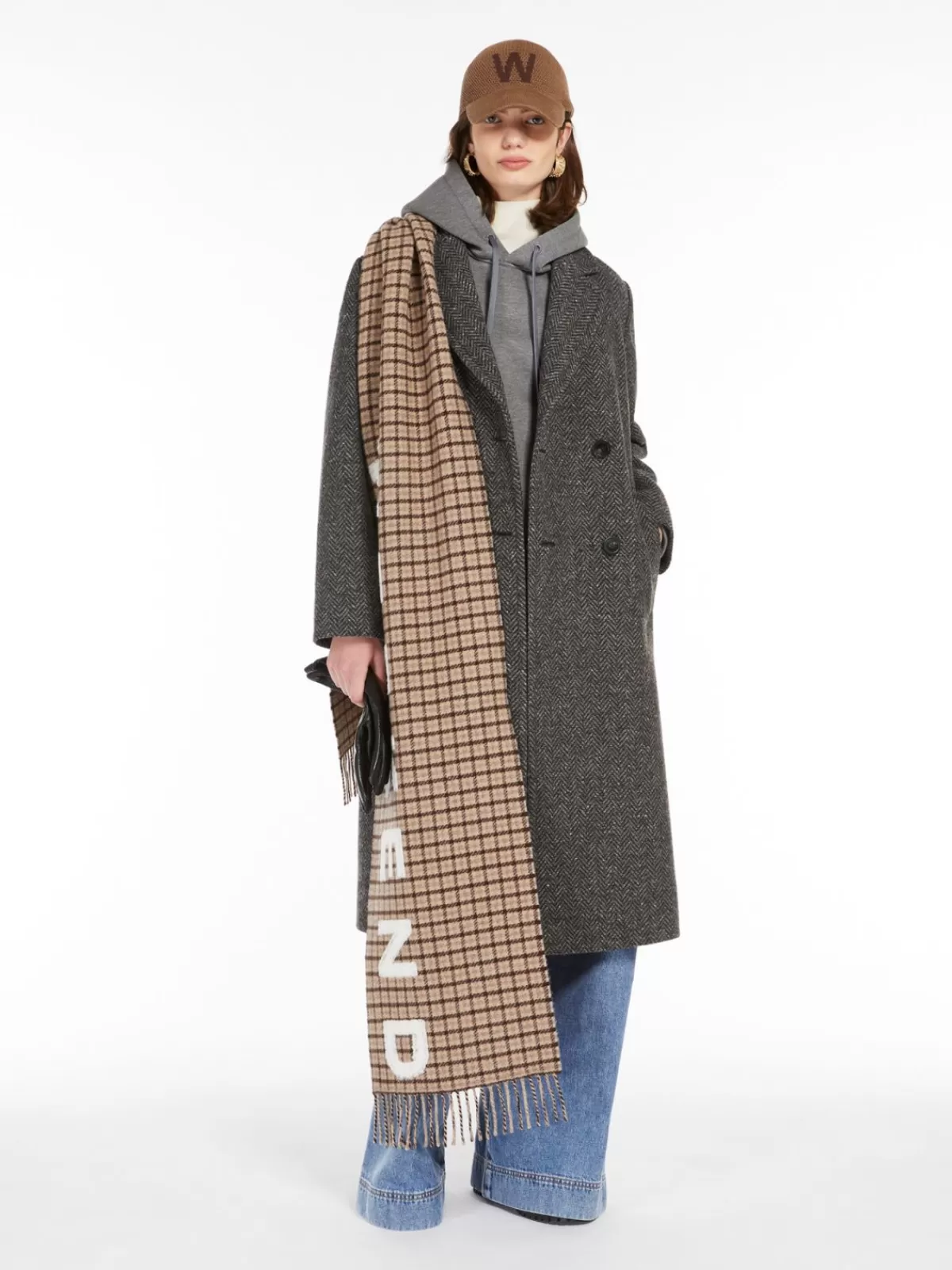 Coats*Max Mara Wool tweed coat DARKGREY