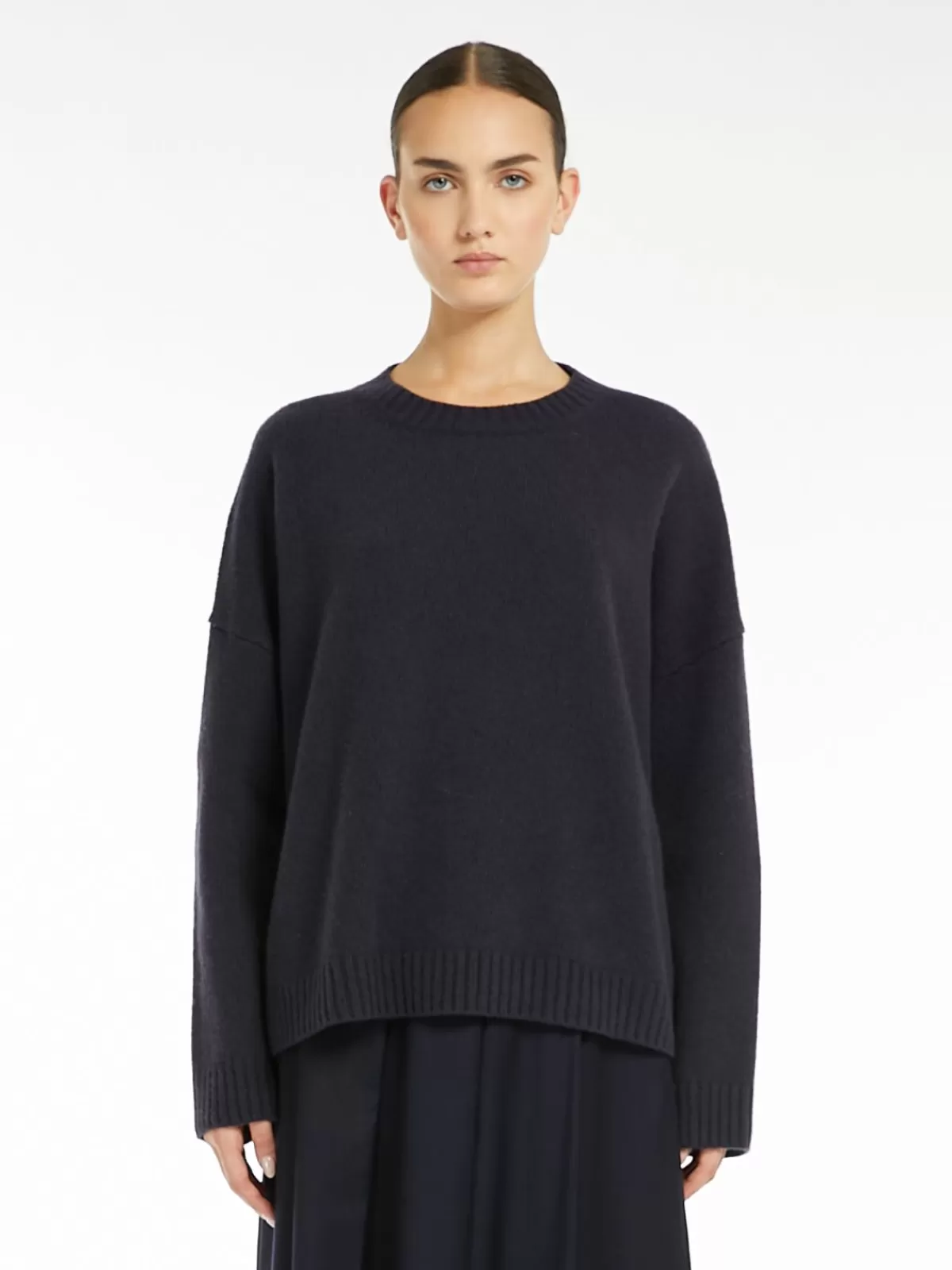 Knitwear*Max Mara Wool yarn sweater NAVY